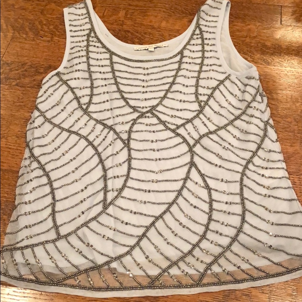 Search for Sanity light blue beaded tank
